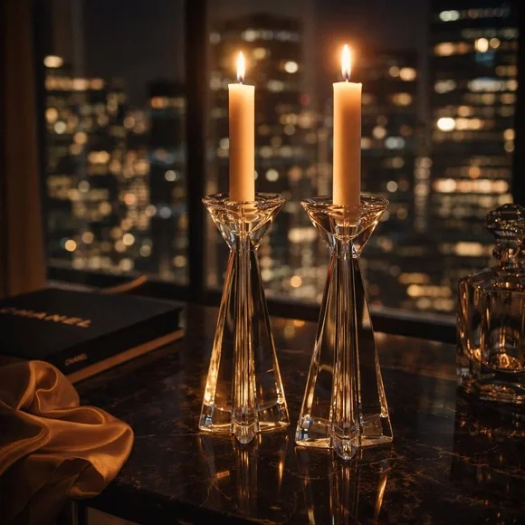 Mikasa Penthouse Crystal Candlestick Holders Pair Screen Used Cruel Intentions - Picture 4 of 12